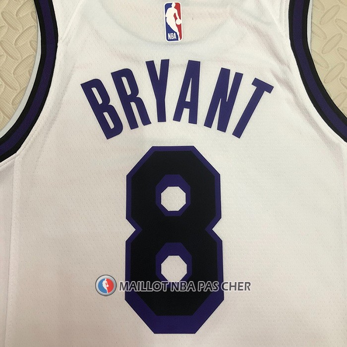 Maillot Los Angeles Lakers Kobe Bryant NO 8 Ville 2022-23 Blanc